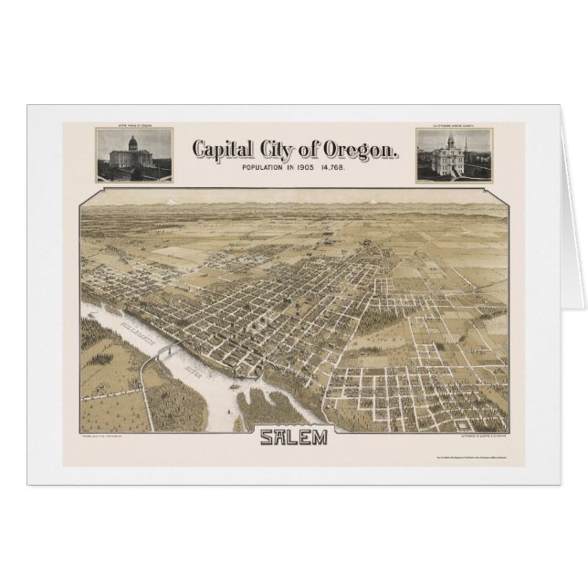 Salem, O mapa panorámico - 1905 (Anverso (Horizontal))