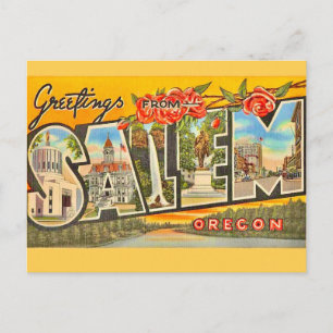 Salem Oregon Tarjeta de Felicitación Antigüo
