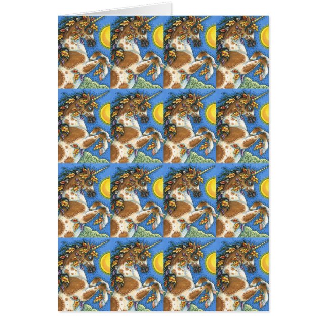 SALIDA DE AUTUMN EN UNA TARJETA DE CABALLO UNICORN (Frente)