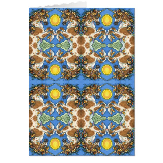 SALIDA DE AUTUMN EN UNA TARJETA DE CABALLO UNICORN (Frente)