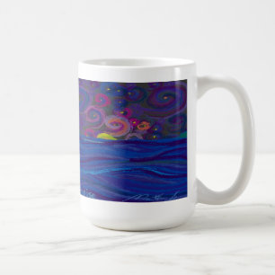 Salida de la luna de Lanikai taza de café grande