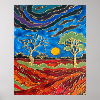 Salida de luna en el Outback – Impresión de arte d