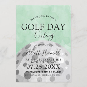 Salida del Día del Golf   Invitación verde temátic