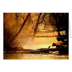 Salida del sol en el lago y el río Mad Huffman