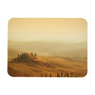 Salida del sol sobre el paisaje, imán del