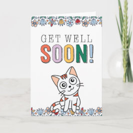 Salir Bien Pronto Tarjeta Con Gato Cuto