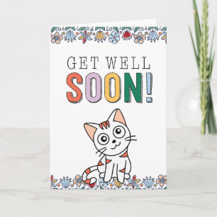 Salir Bien Pronto Tarjeta Con Gato Cuto