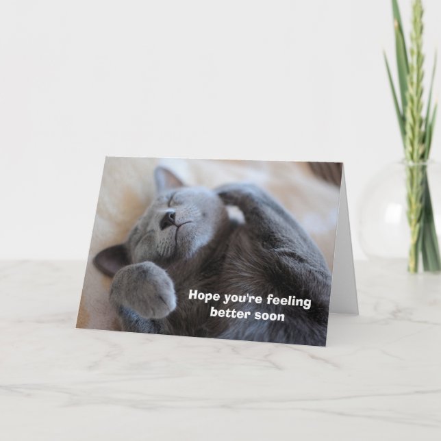 Salir Bien Pronto Tarjeta De Gato Cute (Anverso)