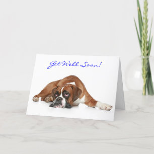 Salir Bien Pronto Tarjeta De Saludo De Perro Boxer
