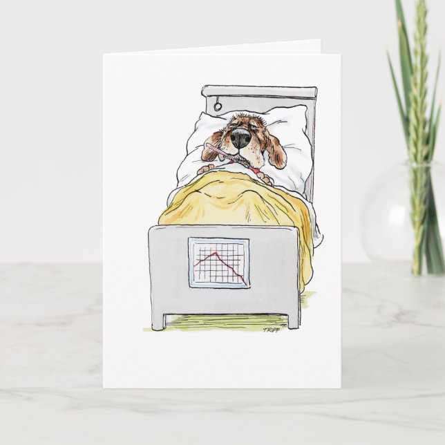 Salir Bien Pronto Tarjeta De Saludo De Perro Enfer (Anverso)