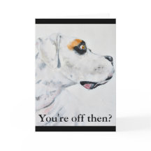 Salir del trabajo, tarjeta de perro de boxer
