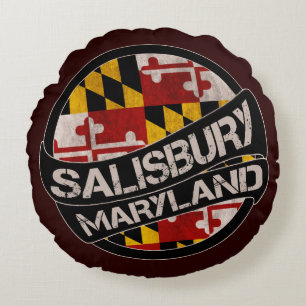 Salisbury Maryland bandera grunge almohada redonda