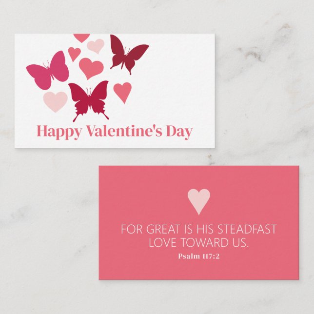 Salmo 117:2 Tarjeta de inscripción para mariposas  (Anverso / Reverso)