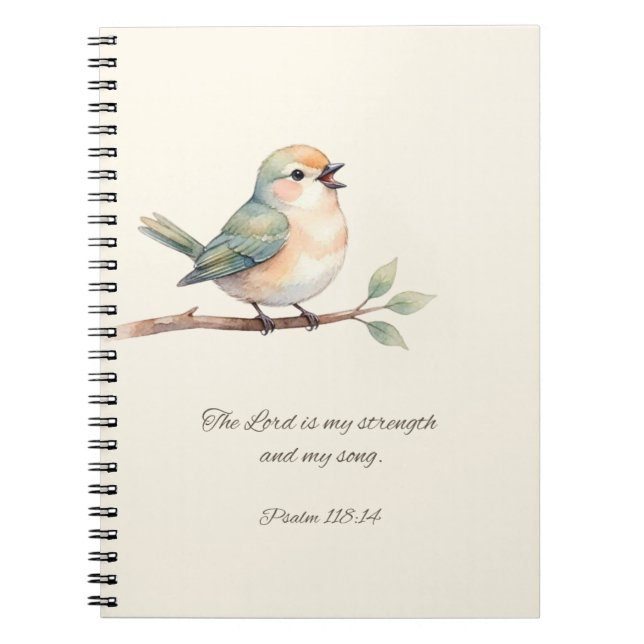 Salmo 118:14 con cuaderno de aves (Frente)