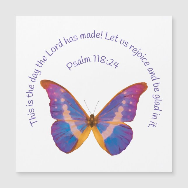 Salmo 118:24 y mariposa acuarela (Anverso)
