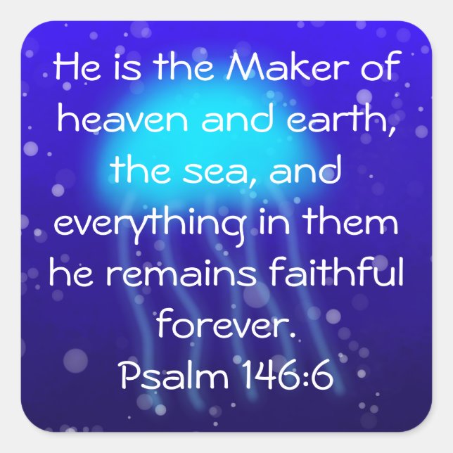 Salmo 146:6 Pegatina de las medusas azules (Anverso)