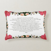 Salmo 16, verso bíblico, almohada de flor roja