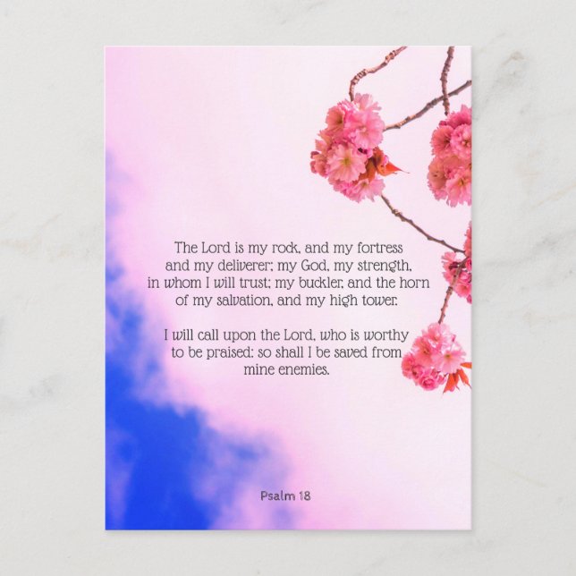 Salmo 18, postal cristiana (Anverso)