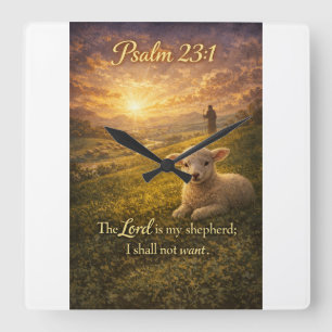 Salmo 23:1 Biblia Cristiana Reloj de Pared Cordero