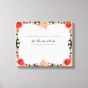 Salmo 23:4, Impresión de lienzo estirado rosa de f