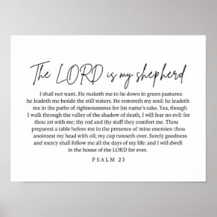 Salmo 23 Arte Pared Imprimible Biblia Verse Script