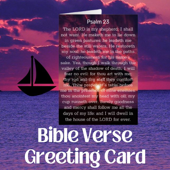 Salmo 23 El Señor es mi Pastor Atardecer  (Psalm 23 Bible Verse Card)