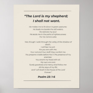 Salmo 23 El Señor es mi Pastor Impresión de Arte