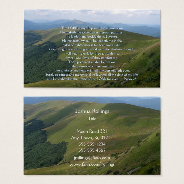 Salmo 23 | Inspirador cristiano (Anverso y reverso)