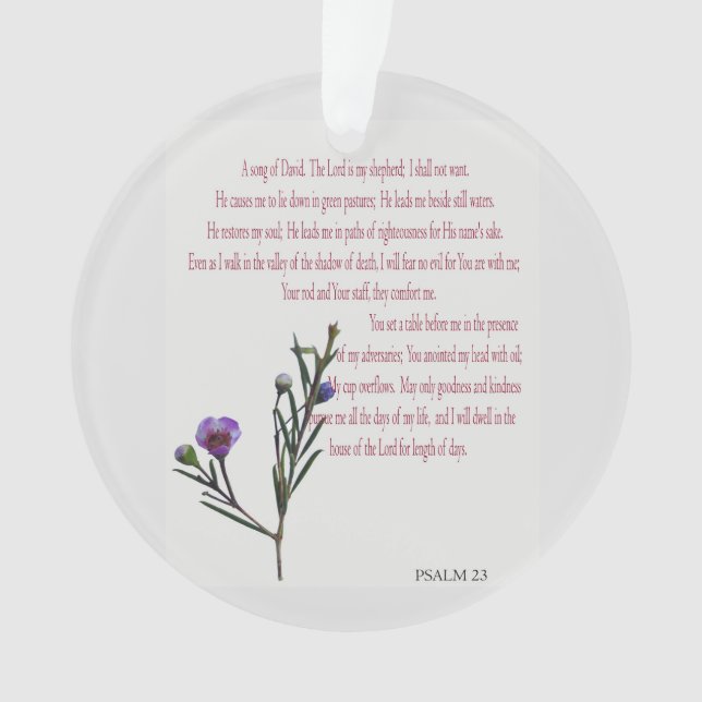 Salmo 23, Ornamento De Círculo Floral Púrpura (Anverso)