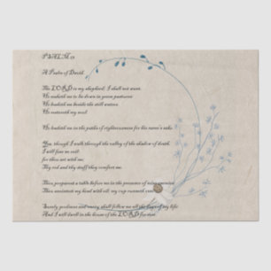 Salmo 23 Papel del tejido de flores silvestres de 