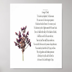 Salmo 23, Póster Botánico Amarillo Púrpura (Mate)