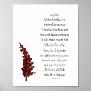 Salmo 23, Póster de papel floral de planta verde (