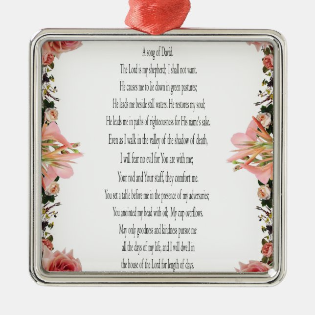 Salmo 23 Song David, Rosa Rosa Rosa, Ornamento de  (Frente)