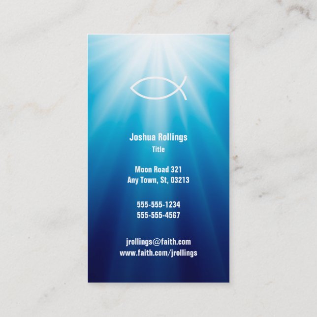 Salmo 23 - Tarjeta de visita cristiana (Reverso)