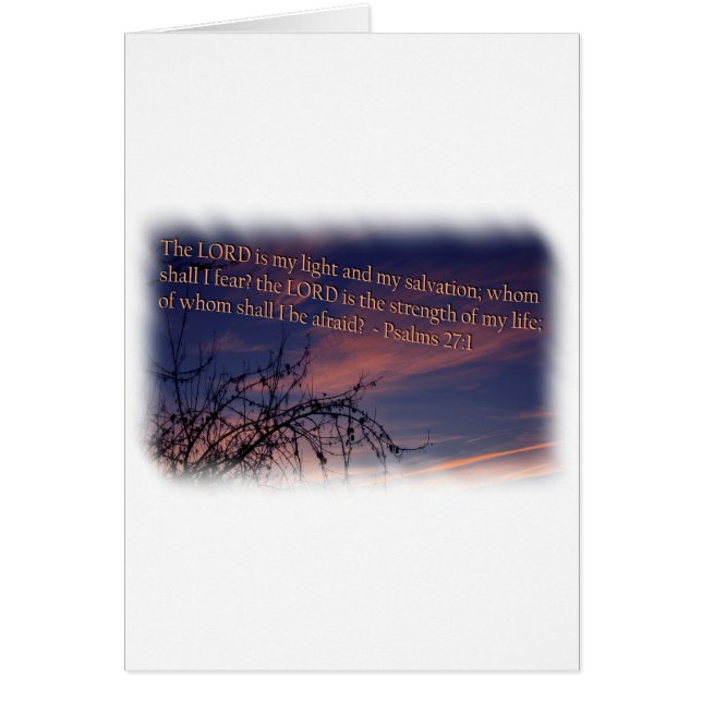 Salmo 27:1 en la frontera blanca del amanecer (Frente)