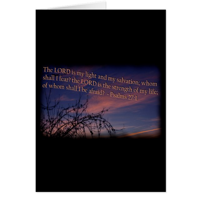 Salmo 27:1 en la frontera negra del amanecer (Frente)