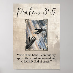 Salmo 31:5 Arte Impreso en Pared Mano de Dios