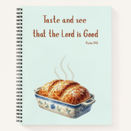 Salmo 34:8 con cuaderno de recetas de pan