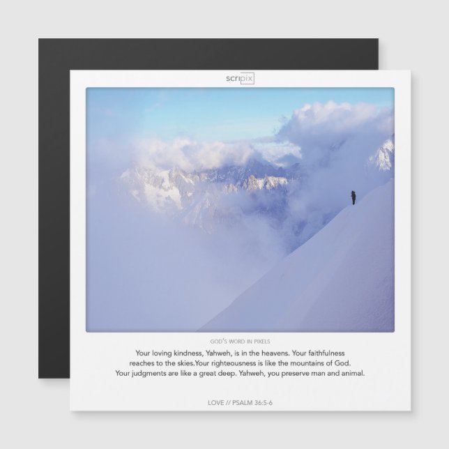 Salmo 36:5-6 Tarjeta magnética de AMOR SCRIPIX (Anverso/Reverso)