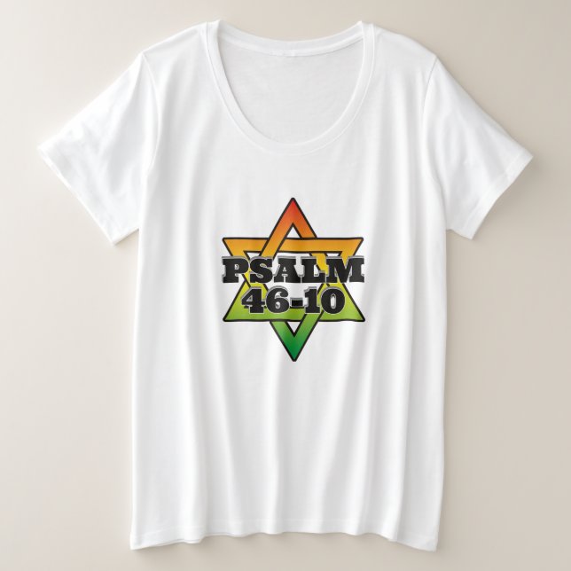 Salmo 46-10 - Camiseta de tamaño más grande para m (Anverso del diseño)