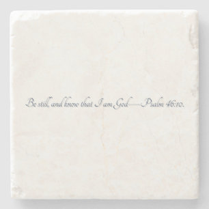 Salmo 46:10, (Estilo 2), Posavasos de Piedra Regal