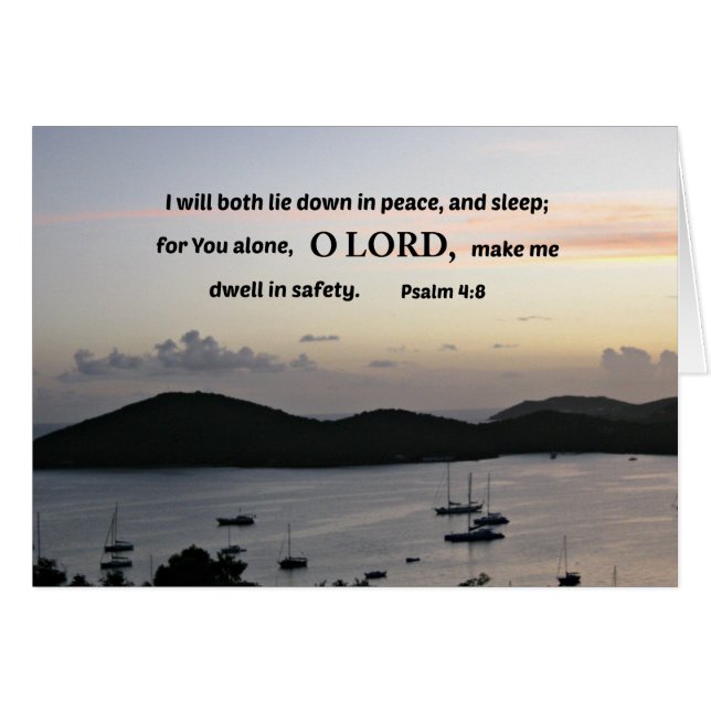 Salmo 4:8 Me echaré en paz...... (Anverso (Horizontal))