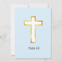 Salmo 4:8 Verso de la Biblia con tarjeta cruzada d