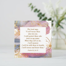 Salmo 91:14-15 El Señor dice: Rescataré la tarjeta