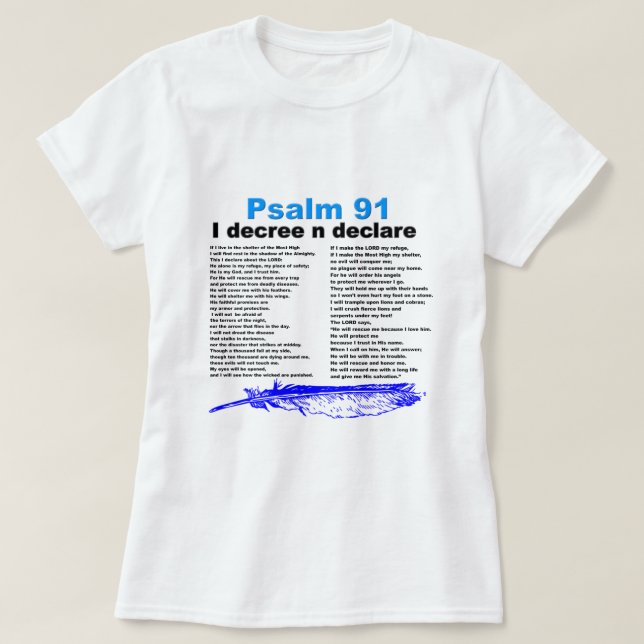 Salmo 91 camiseta cristiana (Diseño del anverso)