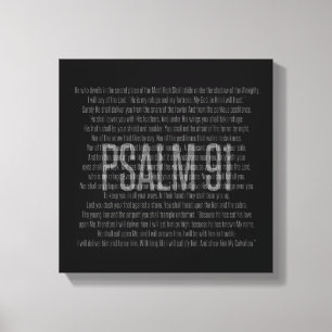 Salmo 91 Escritura en blanco y negro Arte moderno