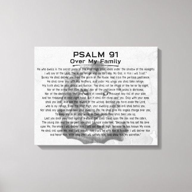 Salmo 91 León acuarela Pintura Familia Decoración  (Anverso)