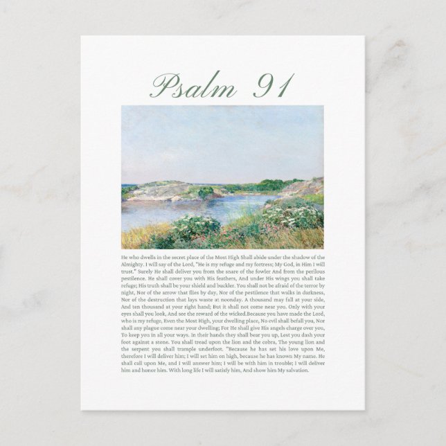 Salmo 91 tarjeta postal de versículo bíblico (Anverso)