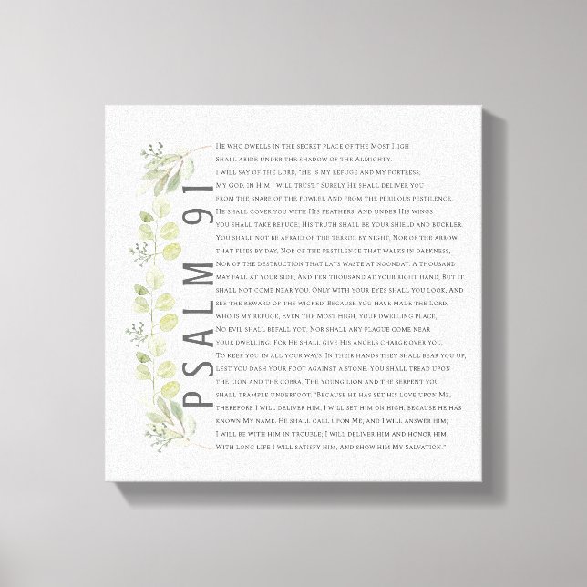 Salmo 91 Vegetación acuática Escritura Arte Biblia (Anverso)