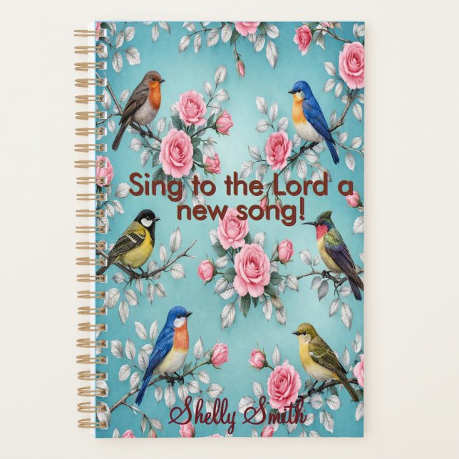 Salmo 96:1 Planificador Floral de Pájaros Personal (Anverso)